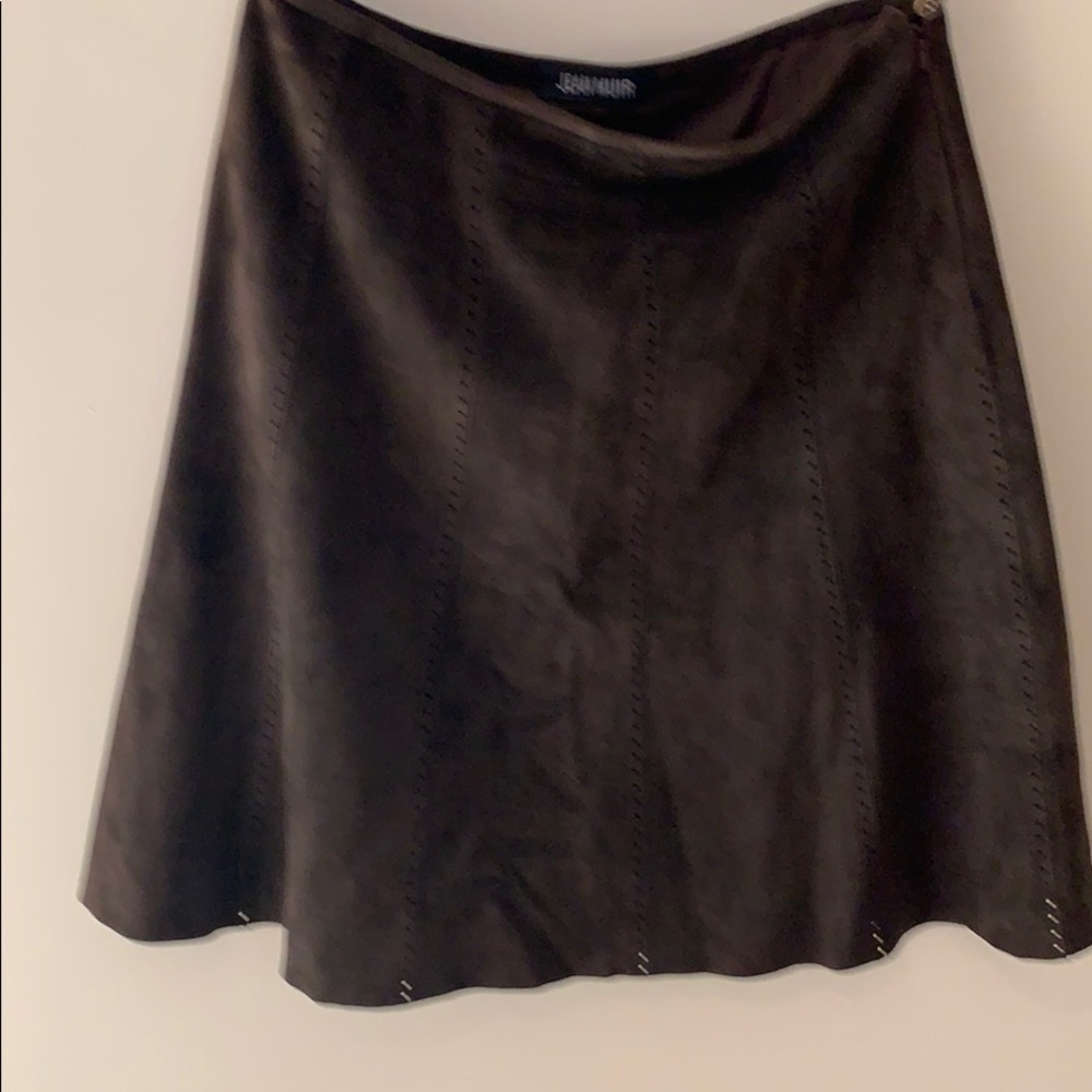 Jean Muir chocolate brown suede skirt size 10
